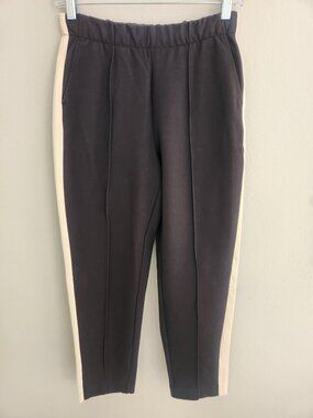 EVERLANE The Dream Pant Tapered with Side Stripe-Black/Cream Women's Size XS